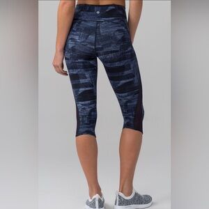Lululemon Train Times Crop Leggings 17” Transition Multi Midnight Navy Black